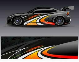 Car wrap design vector. Graphic abstract stripe racing background kit designs for wrap vehicle  race car  rally  adventure and livery vector