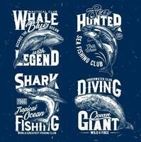 Sea trophy fishing club t-shirt print template vector