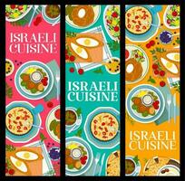 Israeli cuisine meals vertical vector banners