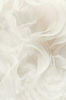 Elegant vertical background of the bride's wedding dress part. large ruffles of silk fabric in the color of ivory. Wedding background for text. photo