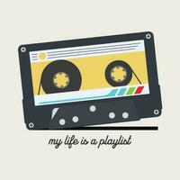 Retro Music - Cassette Tape Old Record Vector, Illustration, Icon and Graphic vector