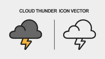 nube trueno icono vector arte, ilustración y gráfico