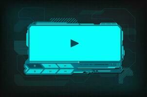 HUD video player futuristic interface, web design vector