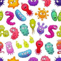 Virus, bacteria, germ and microbe seamless pattern vector