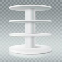 Round shelf, vector shop display stand or rack