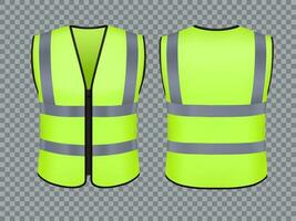 Safety vest jacket, security, worker uniform wear vector