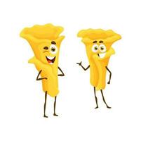 Cartoon italian pasta characters winking vector