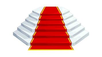 Castle and palace staircase, stairs and red carpet vector