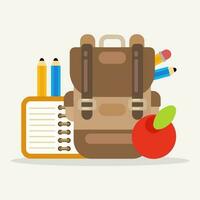 Bag School Vector Art, Illustration and Graphic