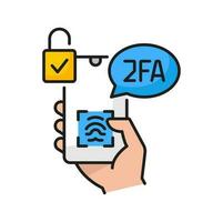 2FA two factor verification icon, security code vector