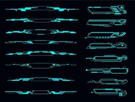 HUD futuristic info boxes and interface borders vector