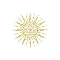 Occult esoteric symbol egyptian all-seeing eye vector