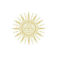 Occult esoteric symbol egyptian all-seeing eye vector