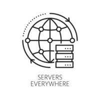 CDN servers, content delivery network icon vector