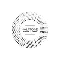 Halftone circle pattern frame border with dots vector