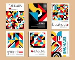 Bauhaus posters with geometric abstract patterns vector