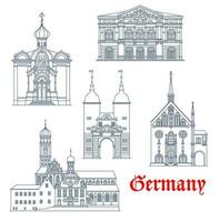 Alemania, baden-baden y Heidelberg arquitectura vector