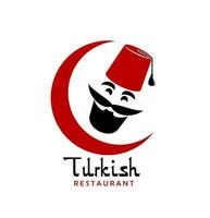 turco cocina cocinero icono de parrilla comida restaurante vector