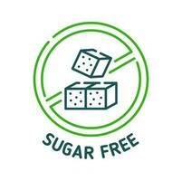 Sugar free icon, sugar cubes, low or zero calories vector