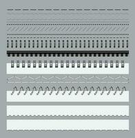 Stitch, notebook perforation, spiral binding vector