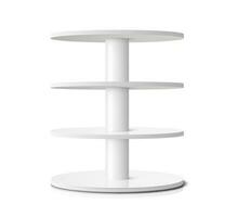 Round shelf, shop display stand or rack showcase vector