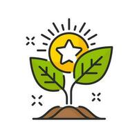 Money plant icon, loyalty bonus or benefits growth vector