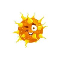 Cartoon virus, microbe or pathogen character icon vector