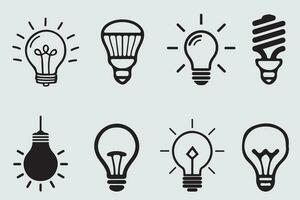 Amazing Light bulb Shape Collection Set illustration Vector Art Design