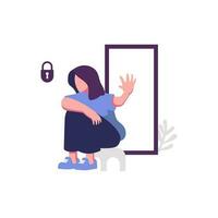 learned helplessness flat style illustration vector design