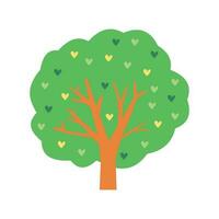 tree with love leaves shape vector