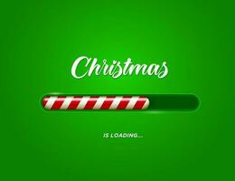 Christmas loading progress bar with candy cane vector