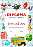 niños educación diploma, colegio suministros caracteres vector