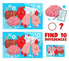 Find ten differences quiz with organs character vector