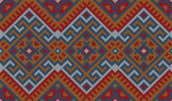 Aztec knitwear pattern background, ethnic motif vector