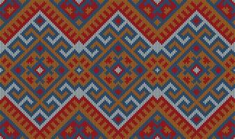 Aztec knitwear pattern background, ethnic motif vector