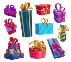 Navidad, cumpleaños y enamorado regalos, regalos vector