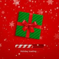 Christmas loading with snowflakes and gift box vector