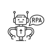 rpa robótico proceso automatización, cyborg trabajador icono vector