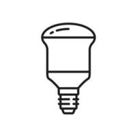decorador ligero bulbo y LED lámpara línea icono vector