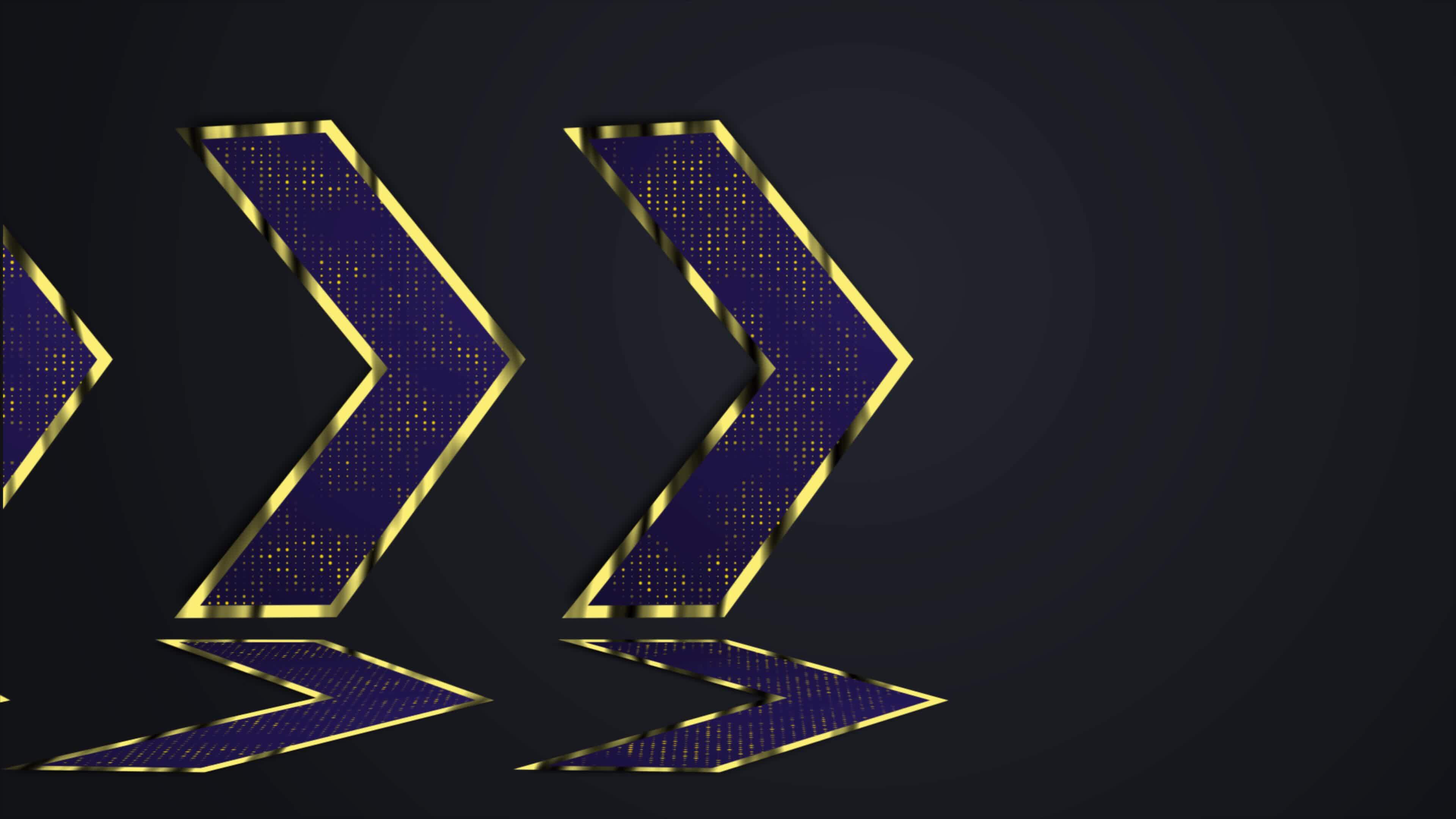 Arrows Animated On Black Background. Arrow Direction Moving On Black