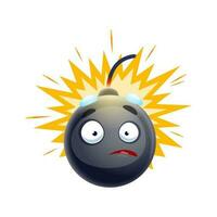 Cartoon exploding bomb character with wick or fuse vector