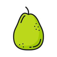 Pear or tropical guava whole raw fruit line icon vector