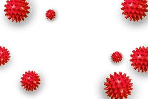 Abstract red coronovirus molecule on a white background. Coronovirus spread concept. photo