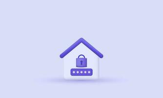 illustration creative 3d home security vector symbols isolated on background