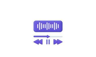 illustration creative 3d audio streaming favorite playlist vector symbols isolated on background