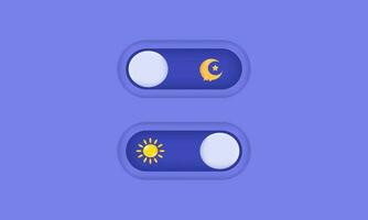 illustration creative button day night switching mode neomorphism 3d vector symbols isolated on background