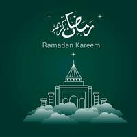 Vector illustration of Ramadan Kareem. appy Ramadan Kareem graphic design concept for the certificates, banners and flyer. translate from arabic Ramadan Kareem