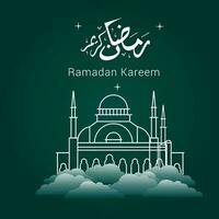 Vector illustration of Ramadan Kareem. appy Ramadan Kareem graphic design concept for the certificates, banners and flyer. translate from arabic Ramadan Kareem