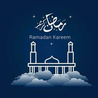 Vector illustration of Ramadan Kareem. appy Ramadan Kareem graphic design concept for the certificates, banners and flyer. translate from arabic Ramadan Kareem