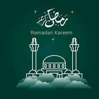 Vector illustration of Ramadan Kareem. appy Ramadan Kareem graphic design concept for the certificates, banners and flyer. translate from arabic Ramadan Kareem